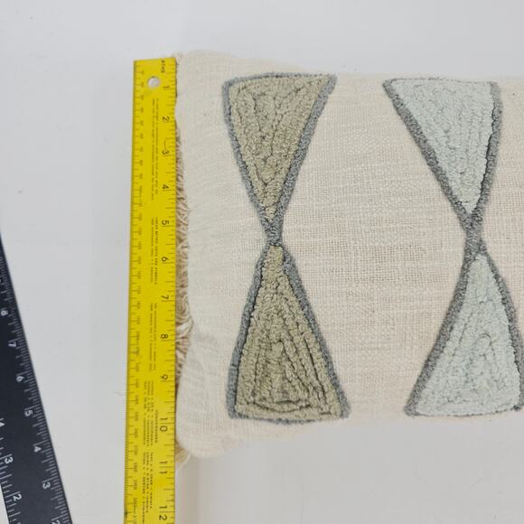 Bloomingville Boho Bohemian Cotton Lumbar Pillow Embroidery Fringe Multicolor - Picture 7 of 7